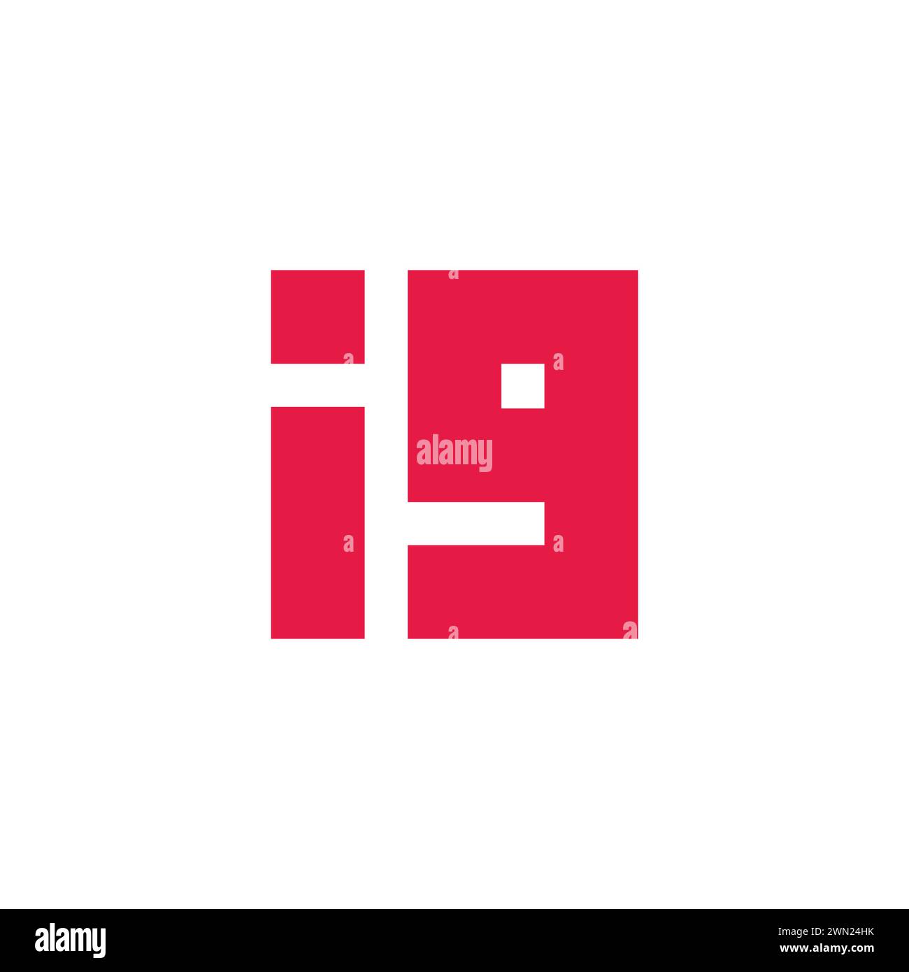 letter ig stripes square geometric logo vector Stock Vector