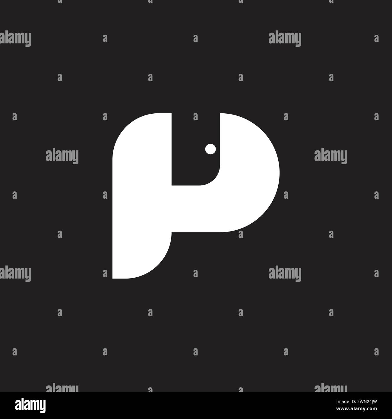 letter py simple geometric logo vector Stock Vector