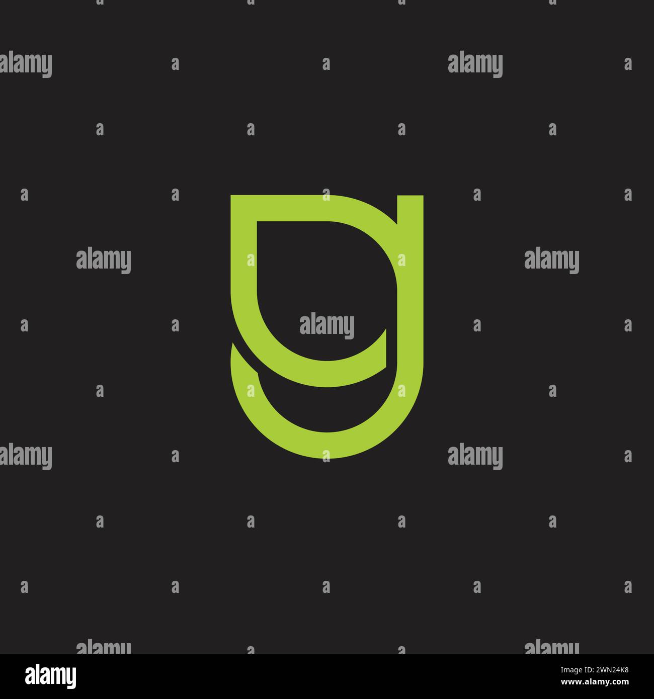 letter g simple geometric leaf simple geometric logo vector Stock Vector