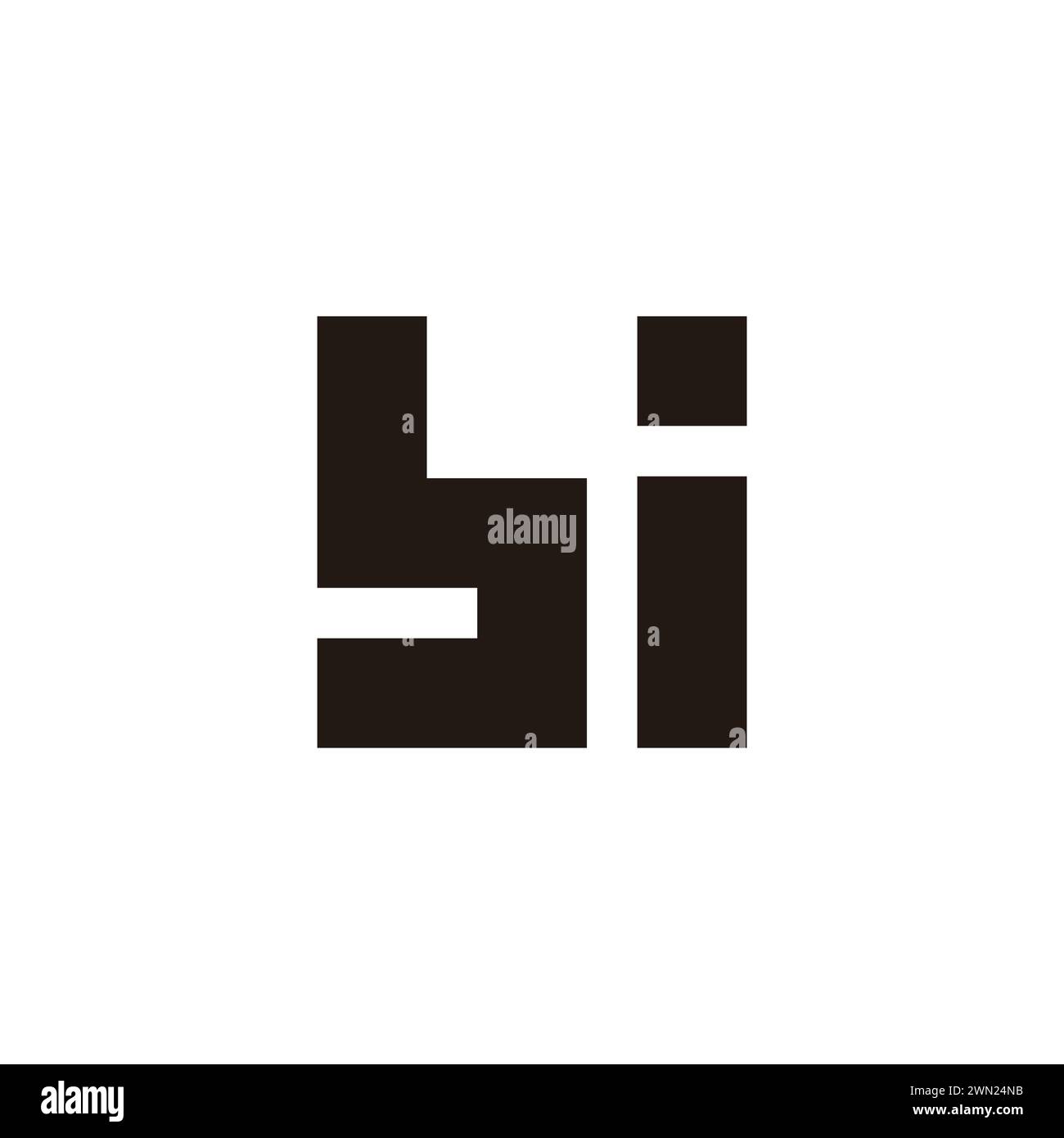 letter bi simple geometric line logo vector Stock Vector