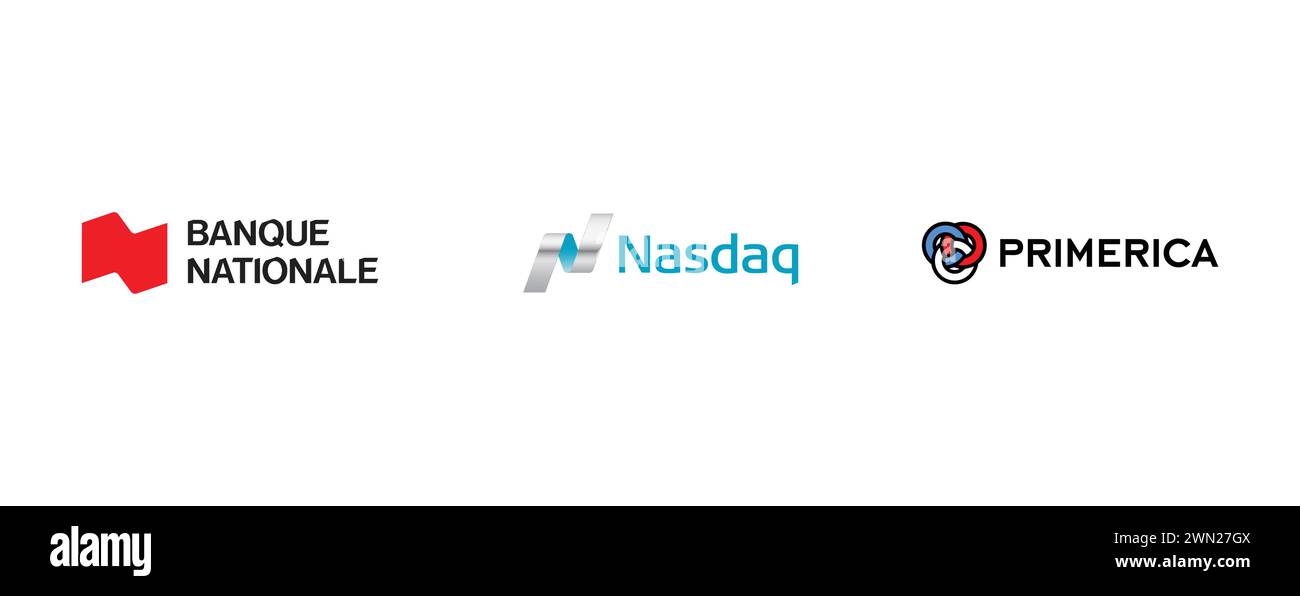 Primerica, Banque Nationale, NASDAQ. vector illustration isolated on