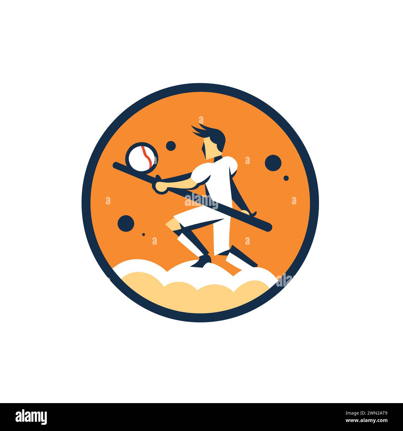 Baseball player icon in flat style. Sport vector illustration on white ...
