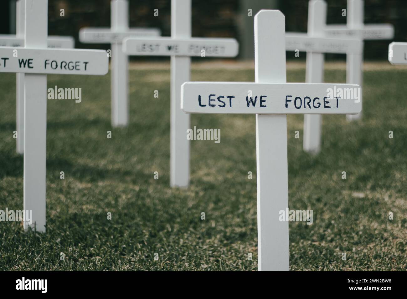 At the going down of the sun and in the morning, we will remember them. Lest We Forget. The Anzac Ode. Stock Photo