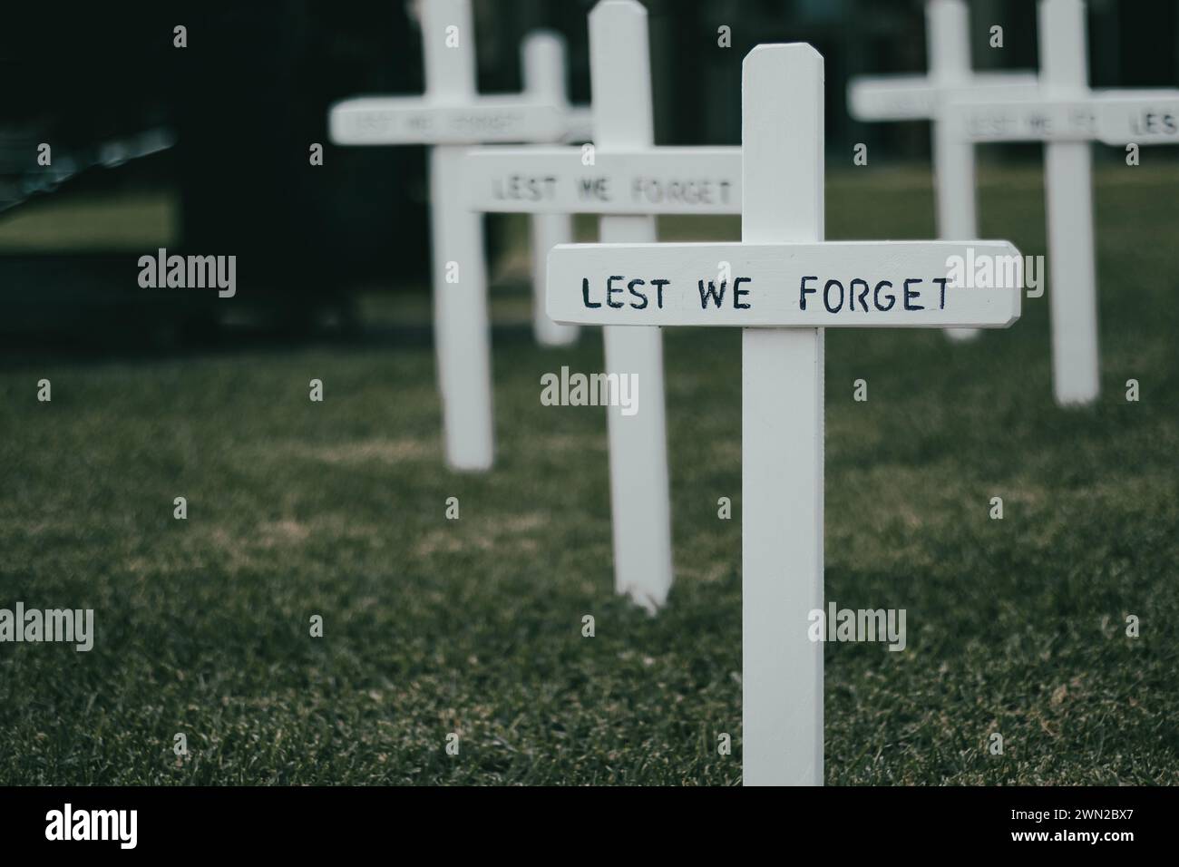 At the going down of the sun and in the morning, we will remember them. Lest We Forget. The Anzac Ode. Stock Photo