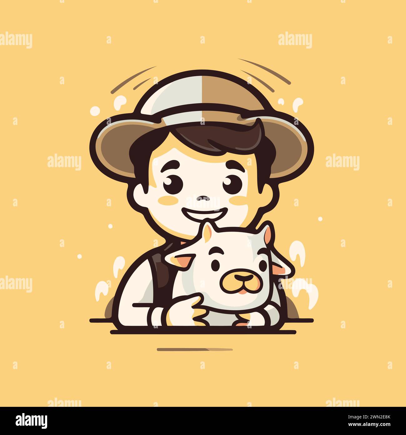 Little boy wearing cowboy hat Stock Vector Images - Alamy
