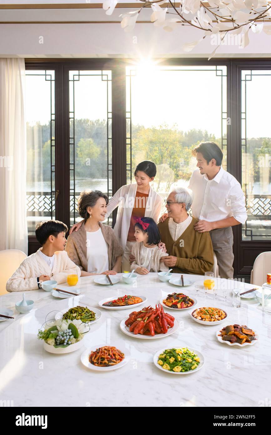 Family Meal on Chinese New Year Stock Photo