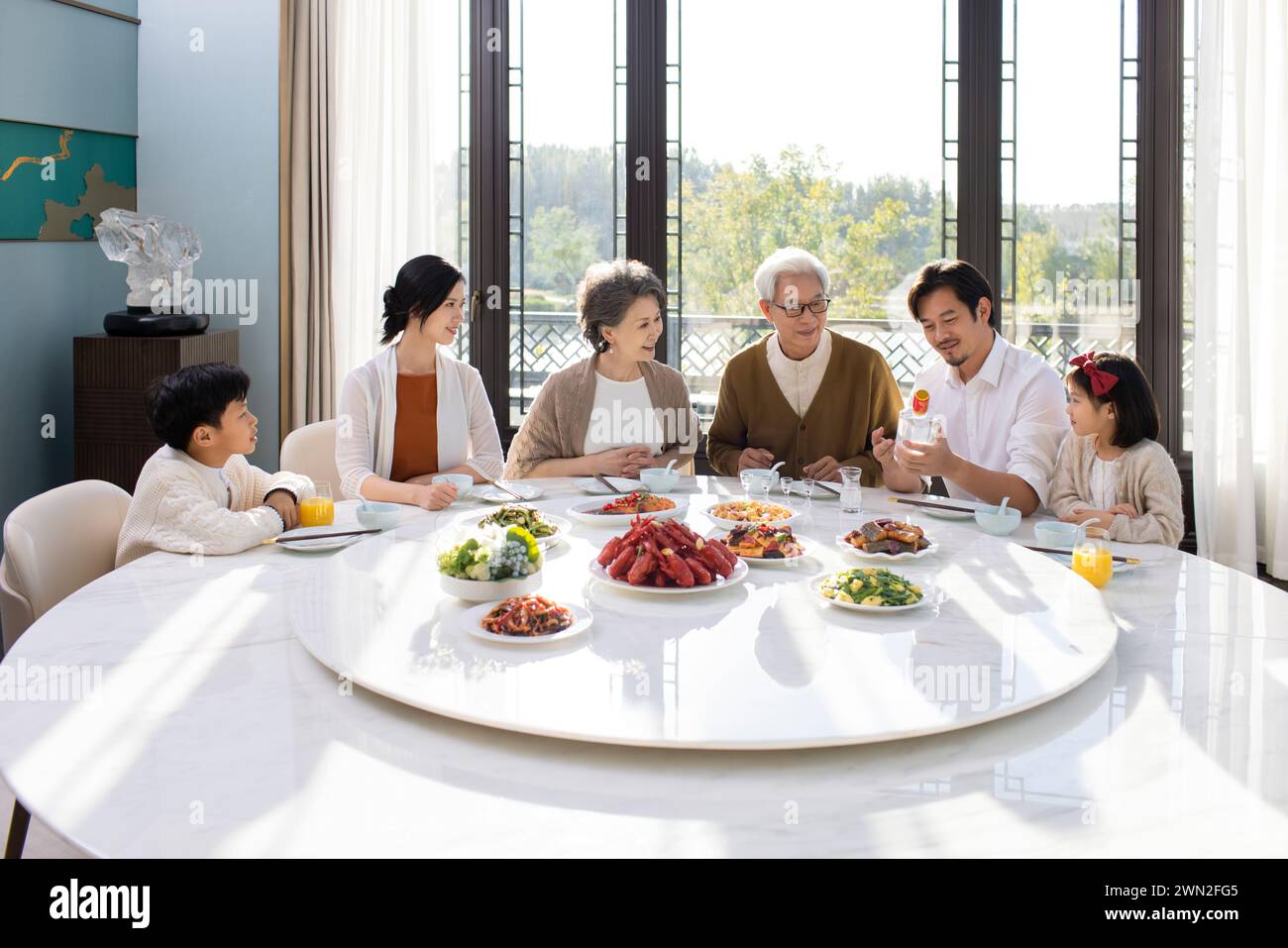 Family Meal on Chinese New Year Stock Photo