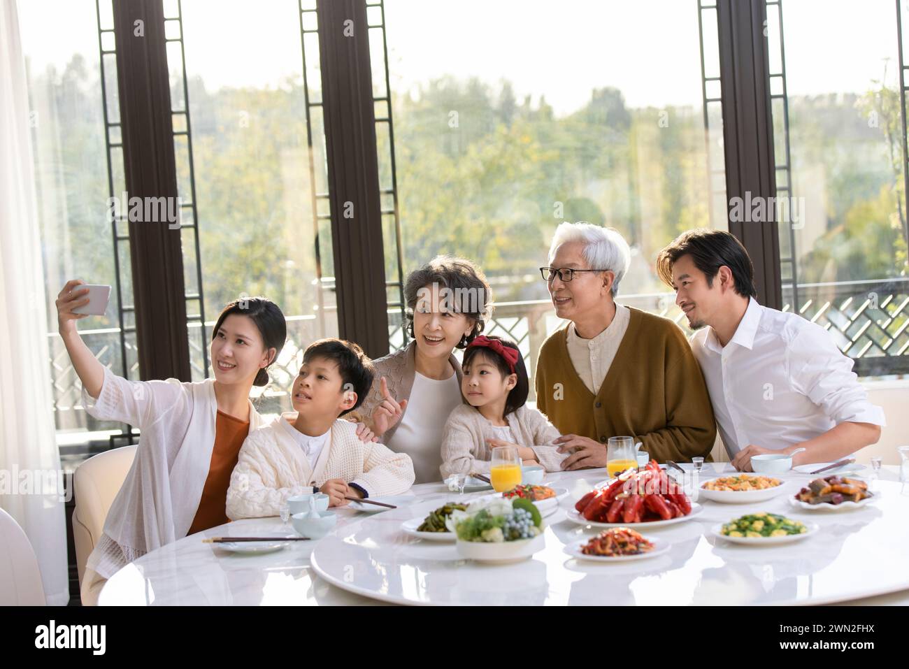 Family Meal on Chinese New Year Stock Photo