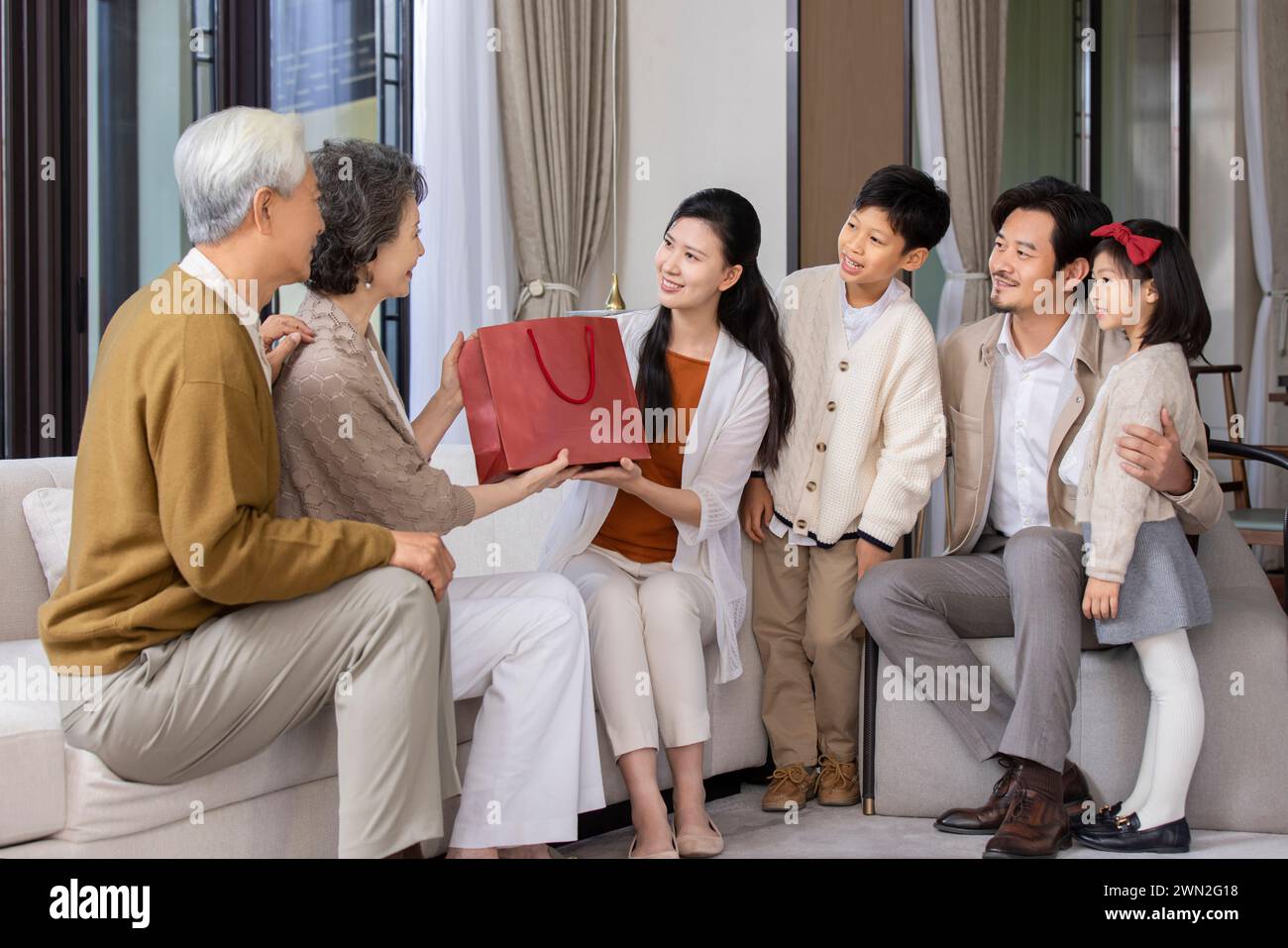 Visiting Family on Chinese New Year Stock Photo