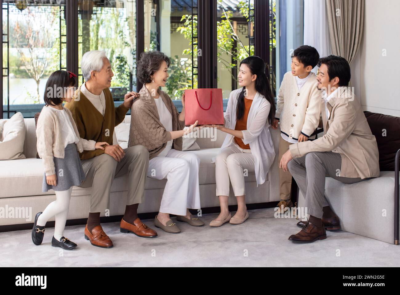 Visiting Family on Chinese New Year Stock Photo