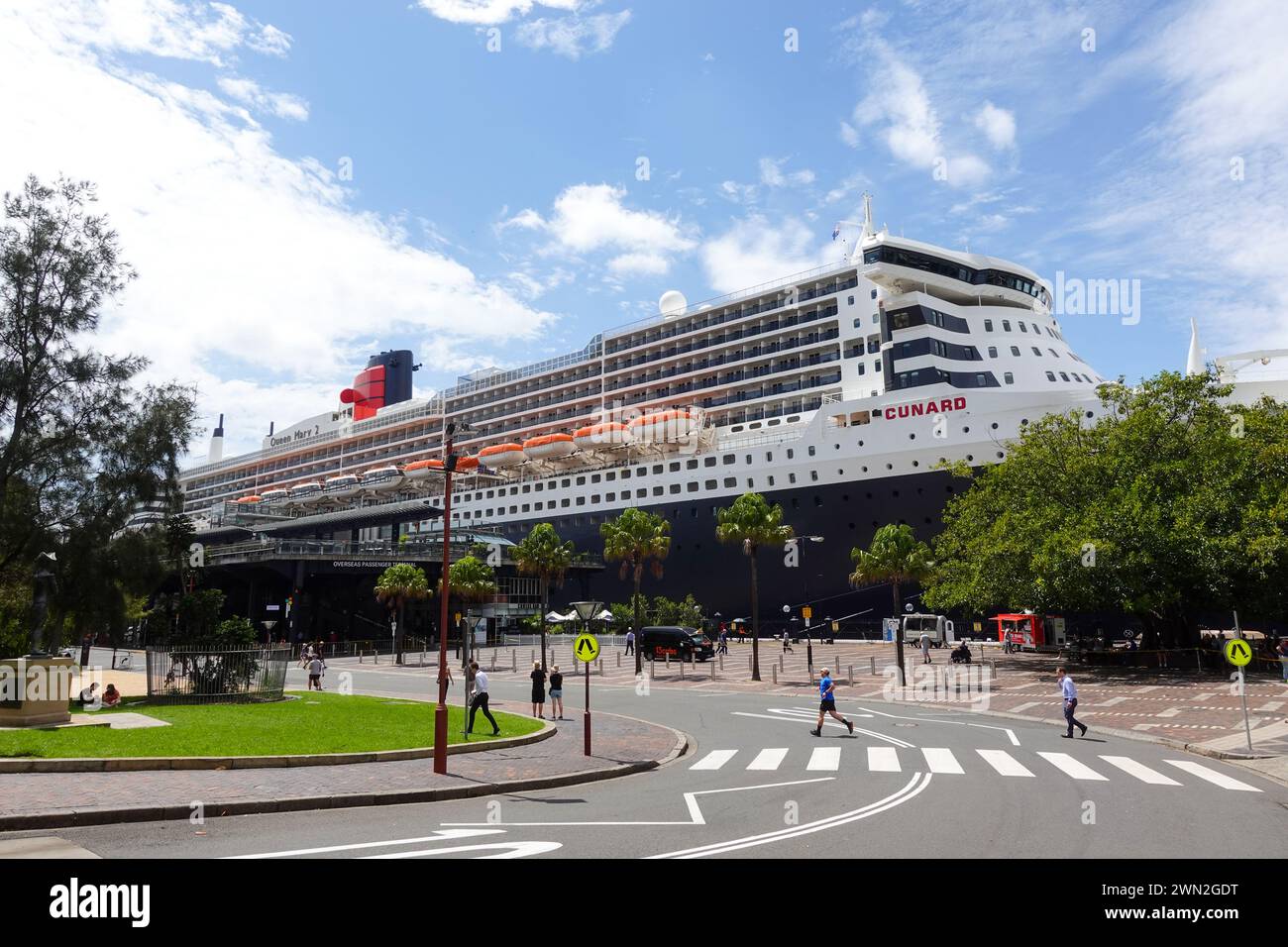Cruise ship at Sydney Harbour on a sunny day Stock Photo
