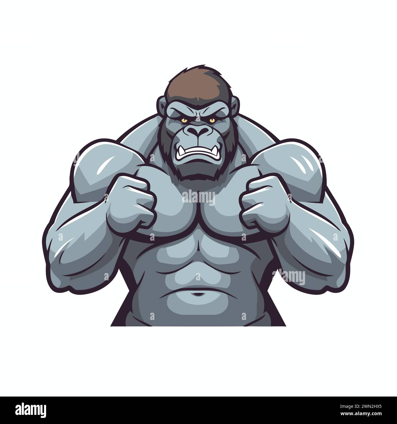 Gorilla Cartoon Mascot. Vector illustration isolated on white ...