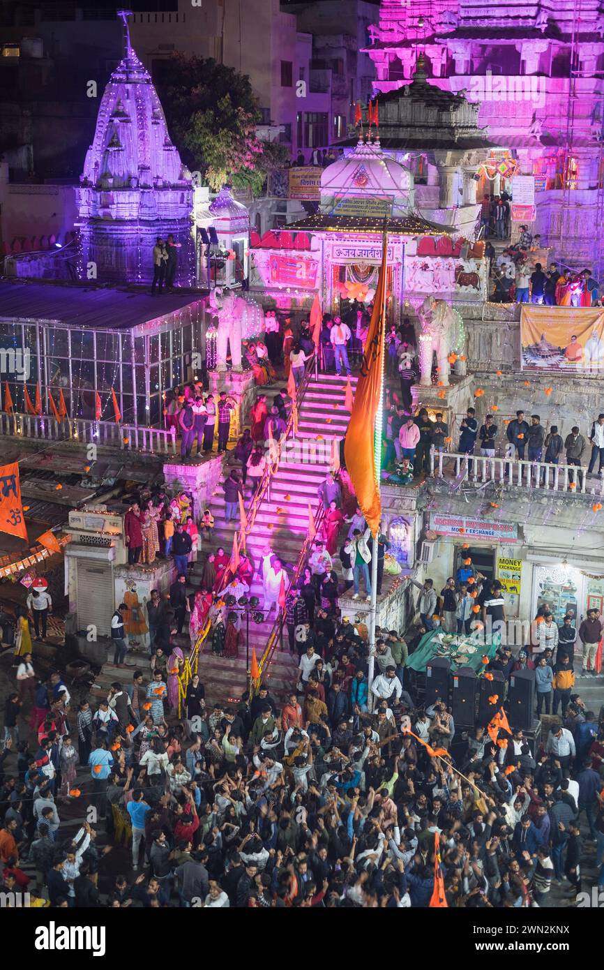 Temple festival Udaipur Rajasthan India Stock Photo