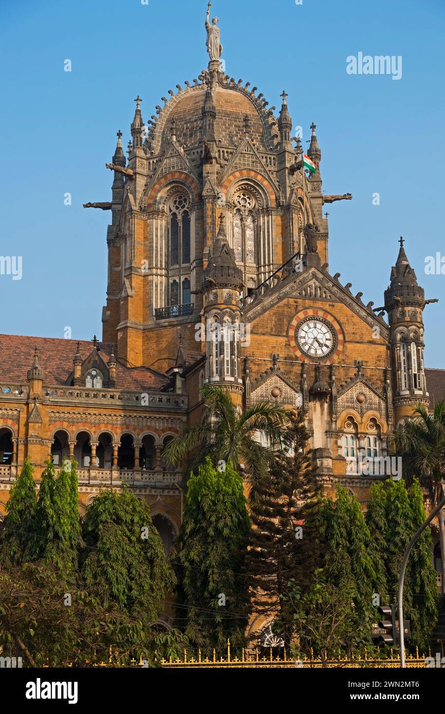 Chhatrapati Shivaji Terminus railway station Victoria Terminus Mumbai Bombay Maharashtra India Stock Photo