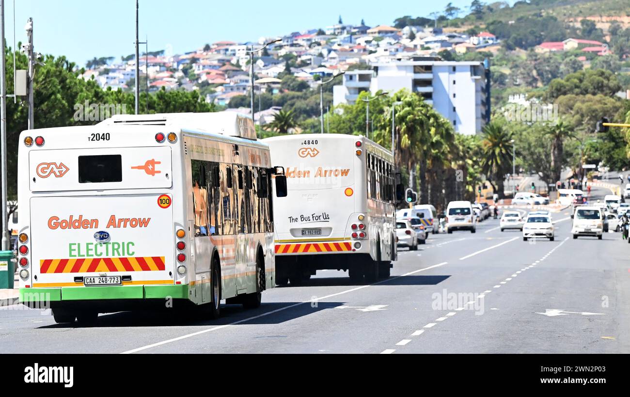 Cape Town, South Africa. 28th Feb, 2024. A BYD electric bus (front ...
