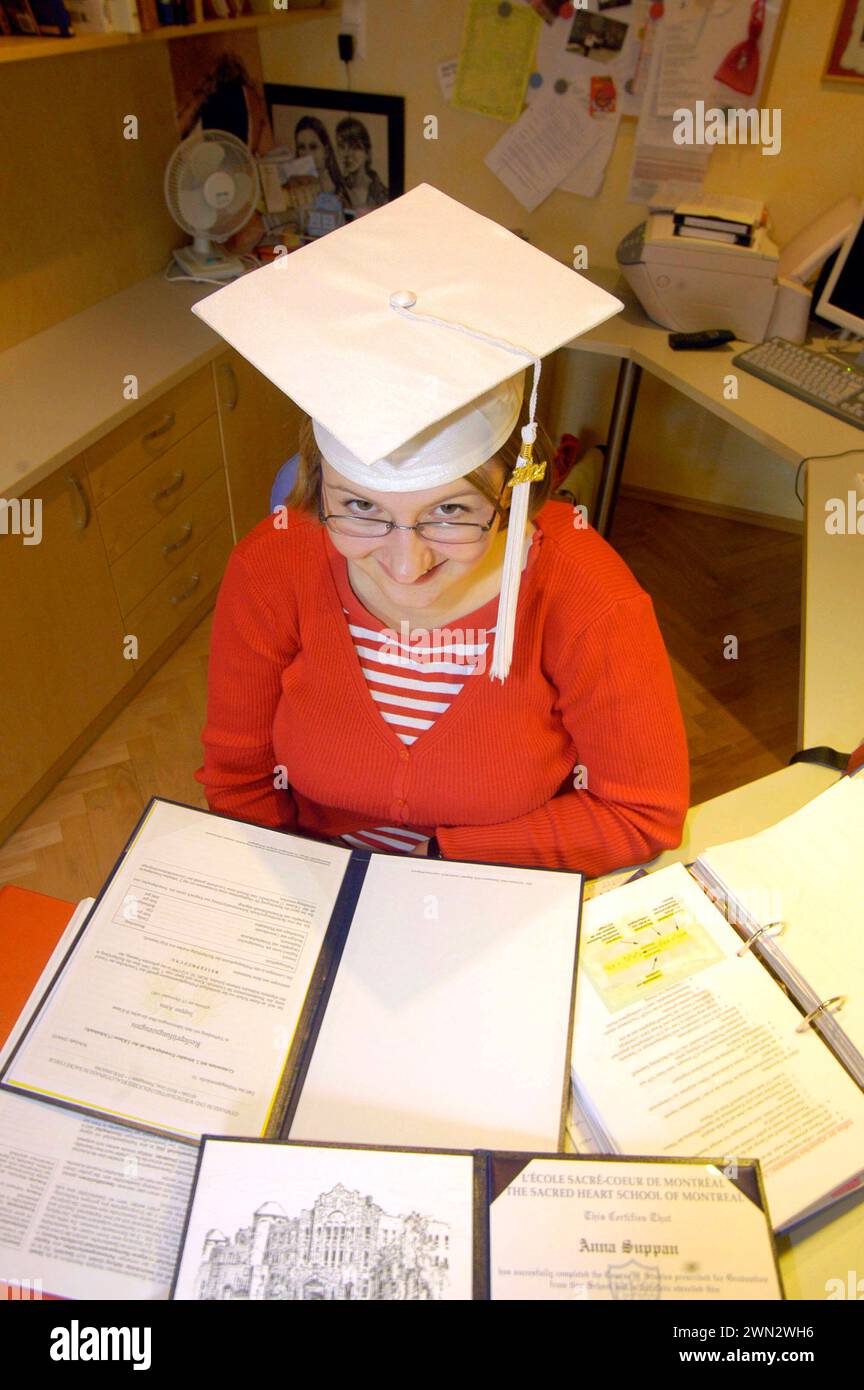 an university degree as completion of studies at the university university degree as completion of studies at the university Stock Photo