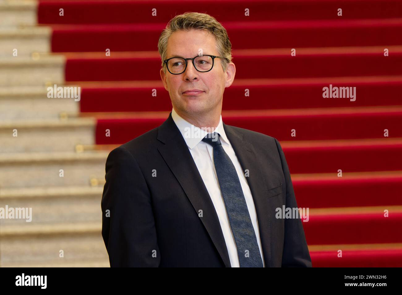 Staatsminister Markus Blume , CSU. Markus Blume , Staatsminister für Wissenschaft und Kunst , im Bayerischen Landtag. München Bayern Deutschland *** Minister of State Markus Blume , CSU Markus Blume , Minister of State for Science and the Arts , in the Bavarian State Parliament Munich Bavaria Germany Copyright: xRolfxPossx Stock Photo