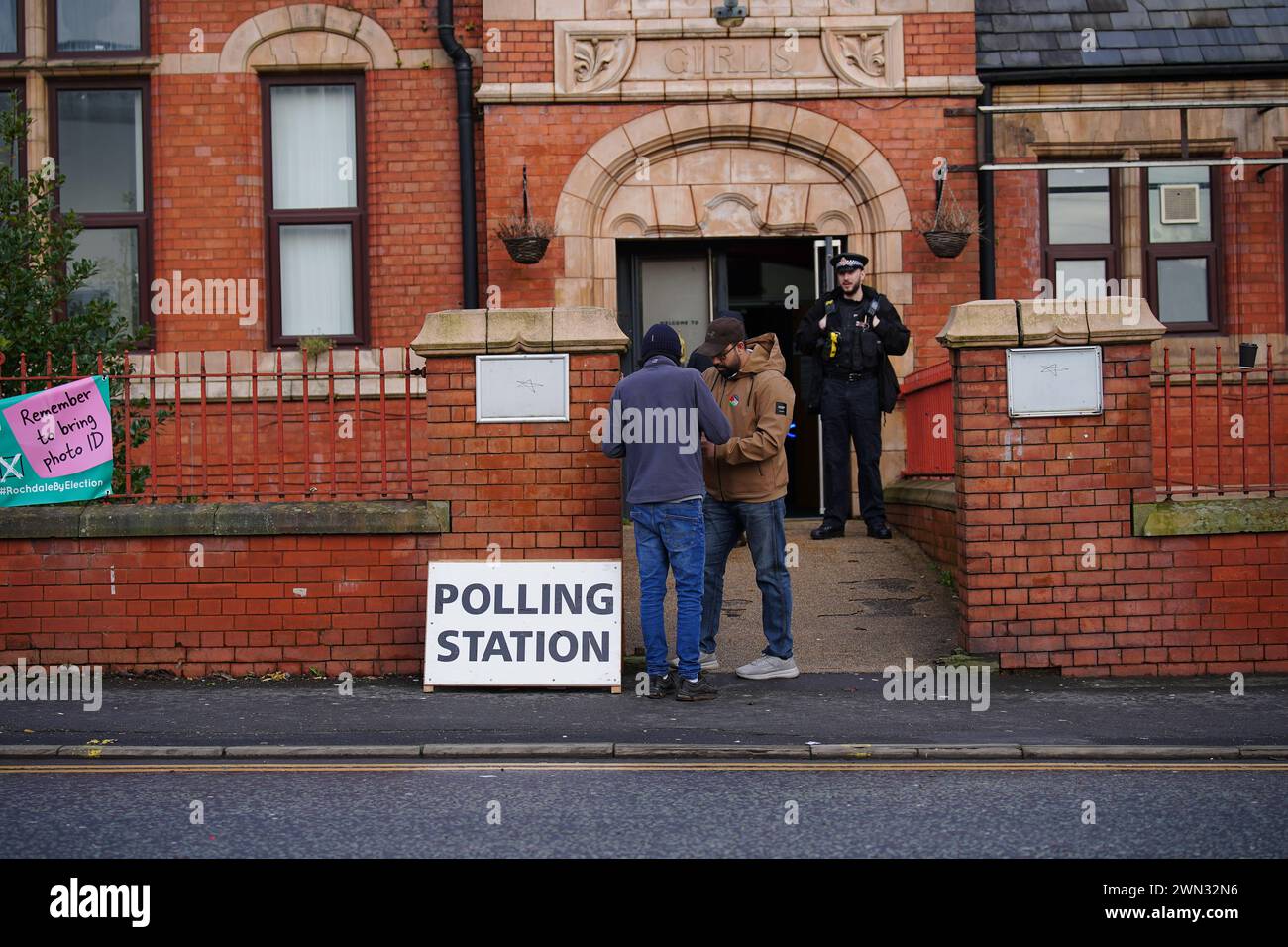 People at Castlemere Community Centre in Rochdale as voting begins in ...