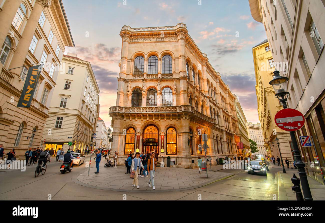 Vienna, Austria. Entrance of the famous 'Cafe Central', one of the oldest traditional coffee houses of Vienna Stock Photo