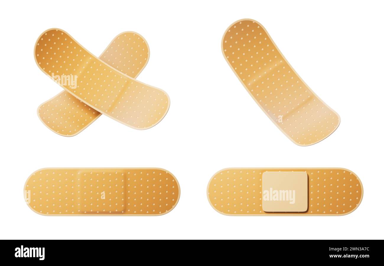 Adhesive bandage with medical concept, 3d rendering. 3D illustration ...