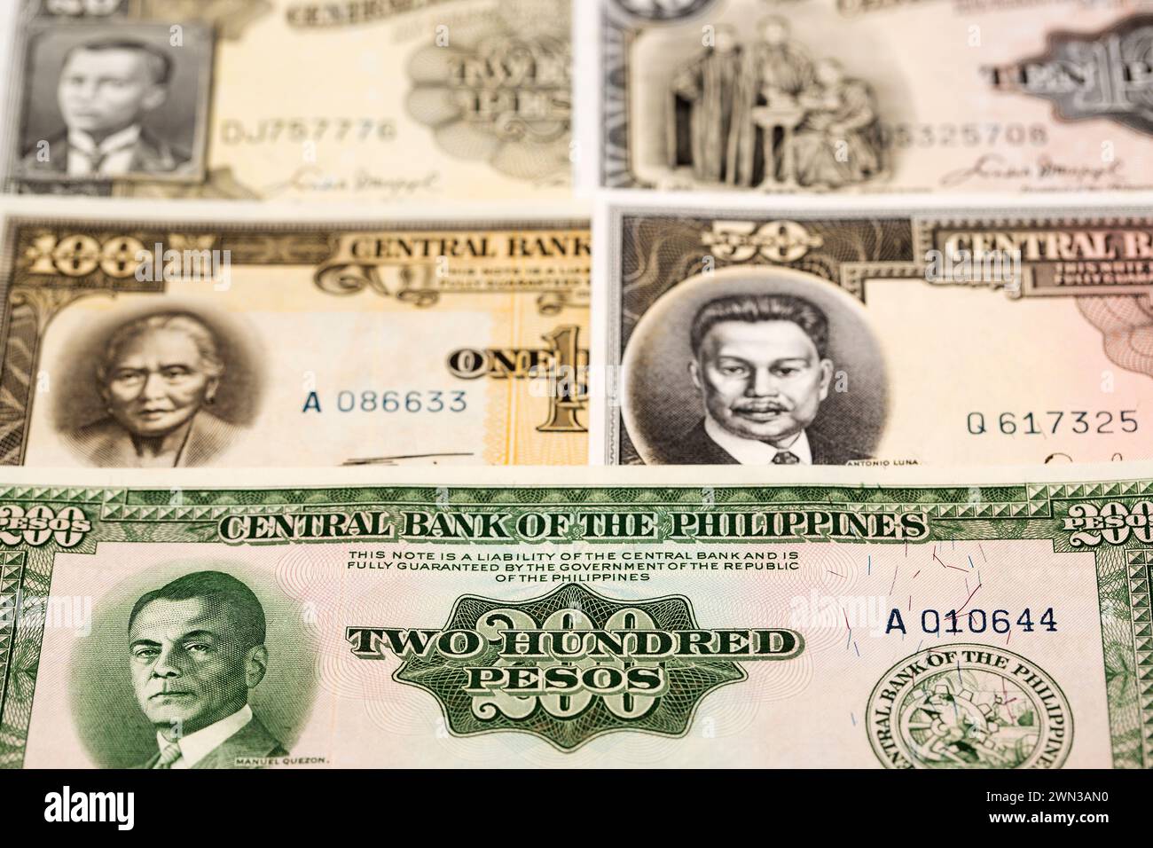 Old Philippine money - peso a business background Stock Photo