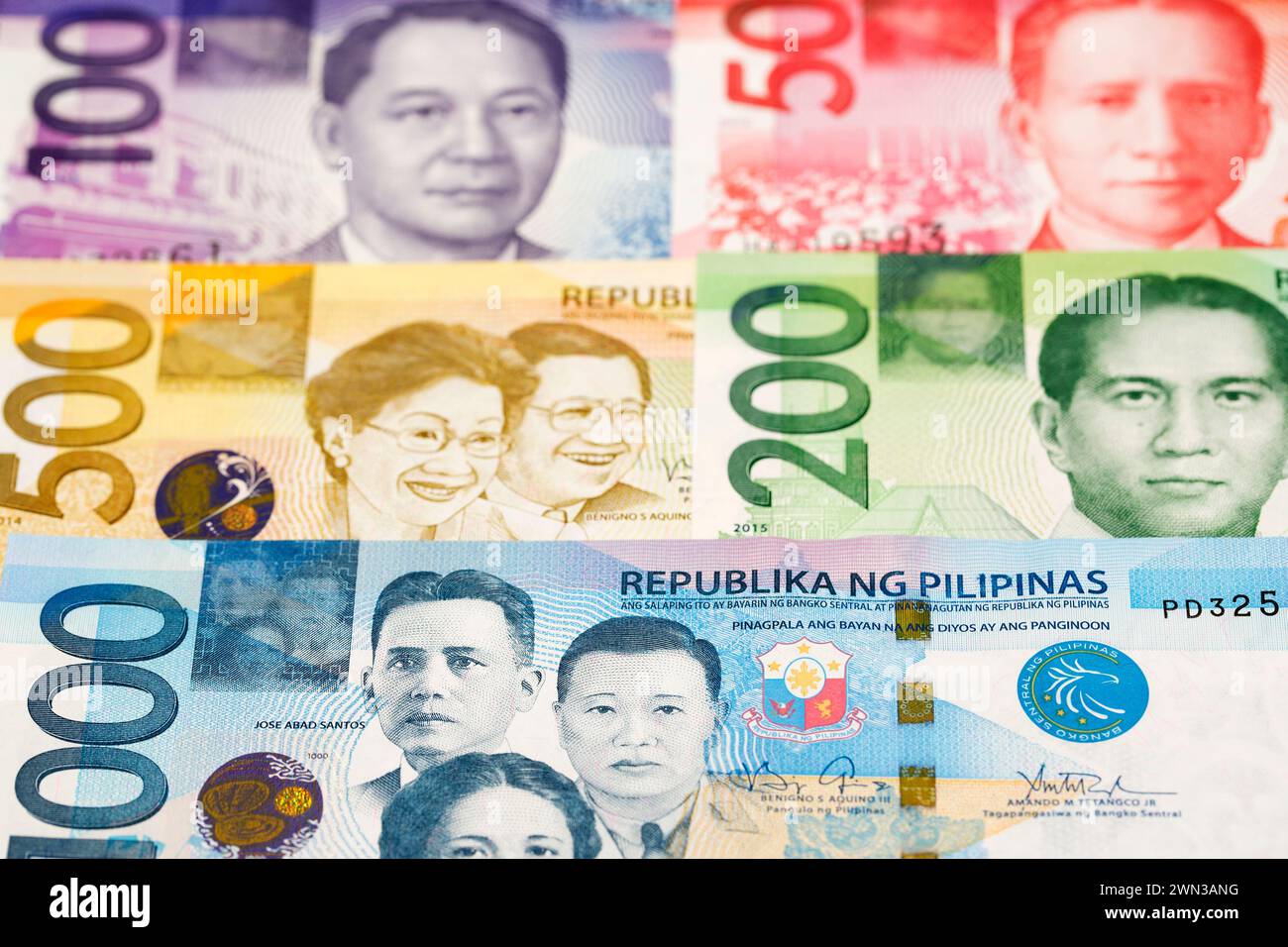 Philippine money - peso a business background Stock Photo