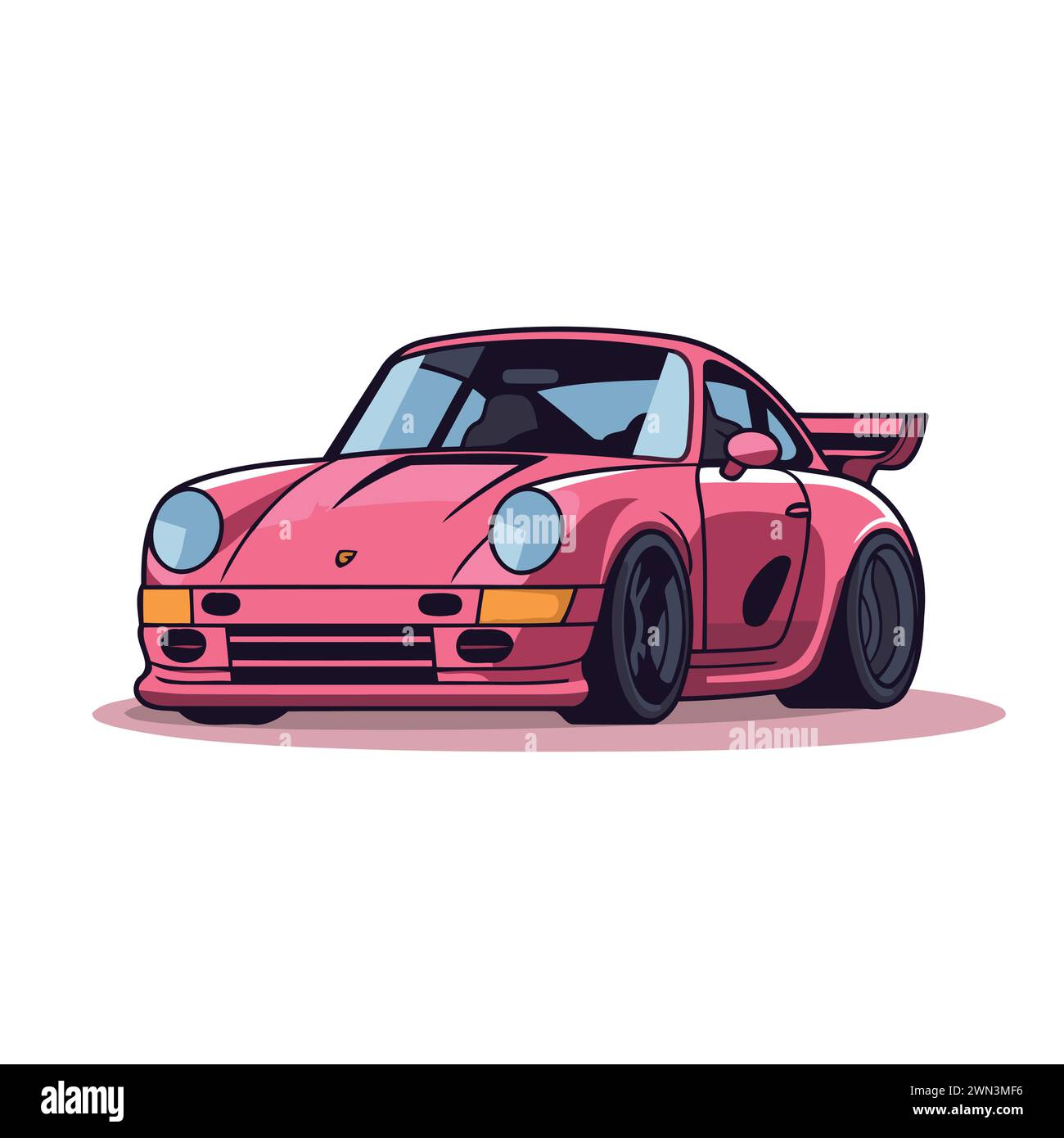 Pink car white background Stock Vector Images - Alamy
