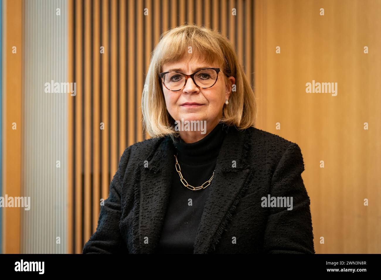 Inquiry chairwoman Lady Elish Angiolini after making a statement after the first report from the Angiolini Inquiry into Sarah Everard killer Wayne Couzens is published, at the Ashworth Centre in London. Picture date: Thursday February 29, 2024. Stock Photo