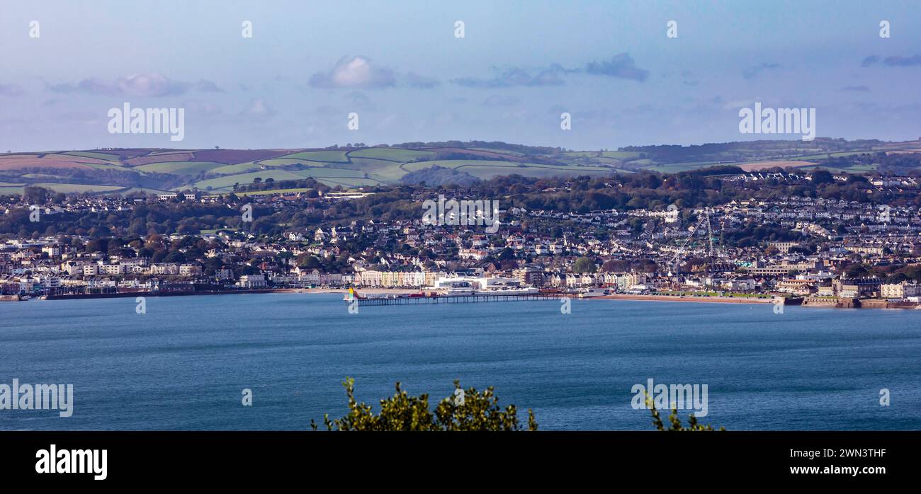 Panoramic View of Paignton Holiday Resort  Devon UK Stock Photo