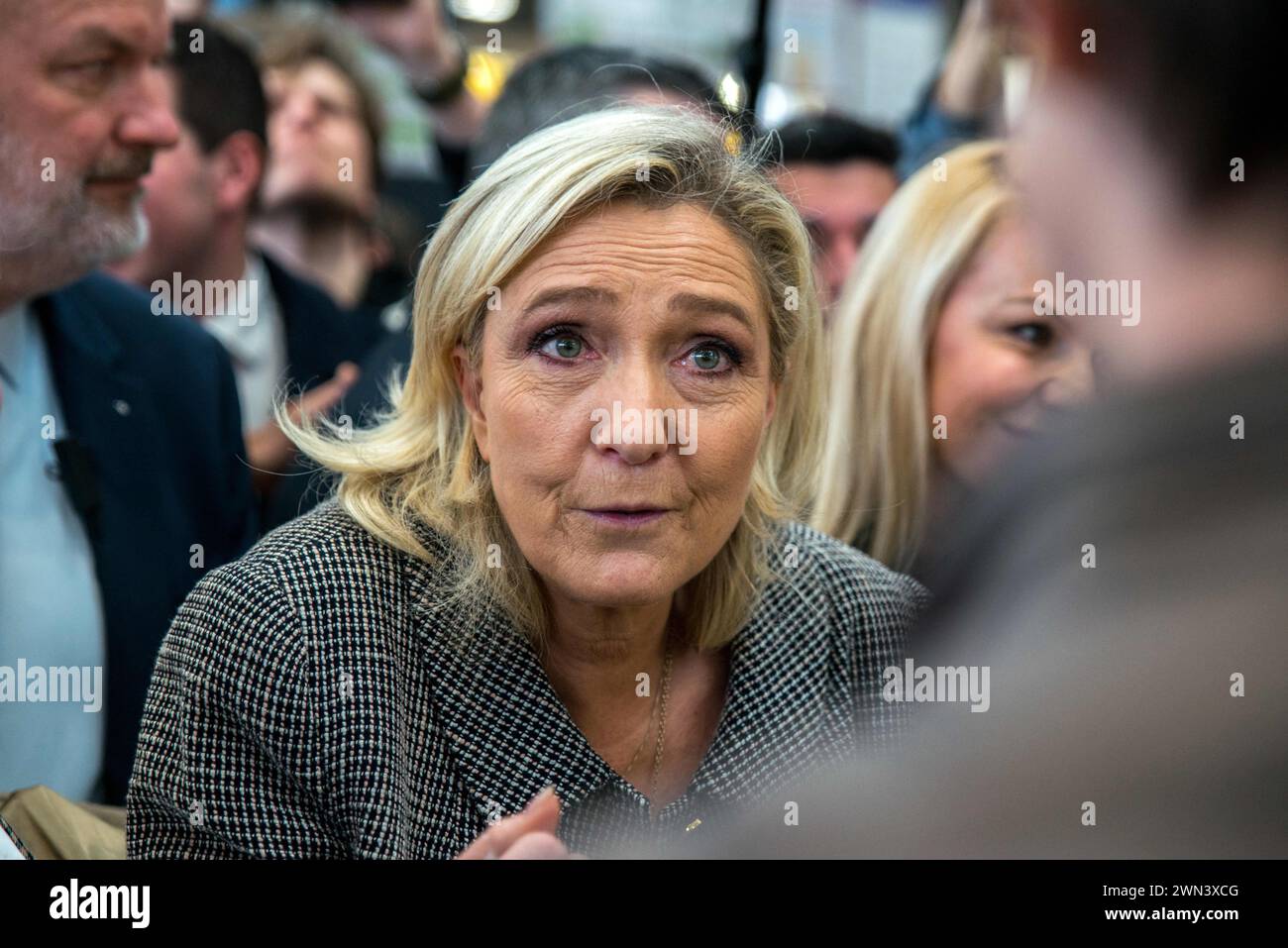 President of National Rally group and deputy, Marine le Pen spotted at