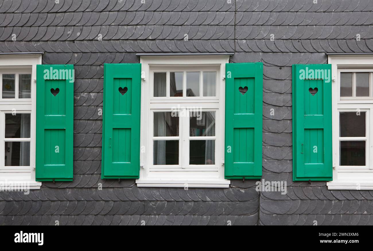 Bergisches Haus style, Berg houses in Lennep, Remscheid, Bergisches Land, Ruhr Area, North Rhine-Westphalia, Germany, Europe Stock Photo