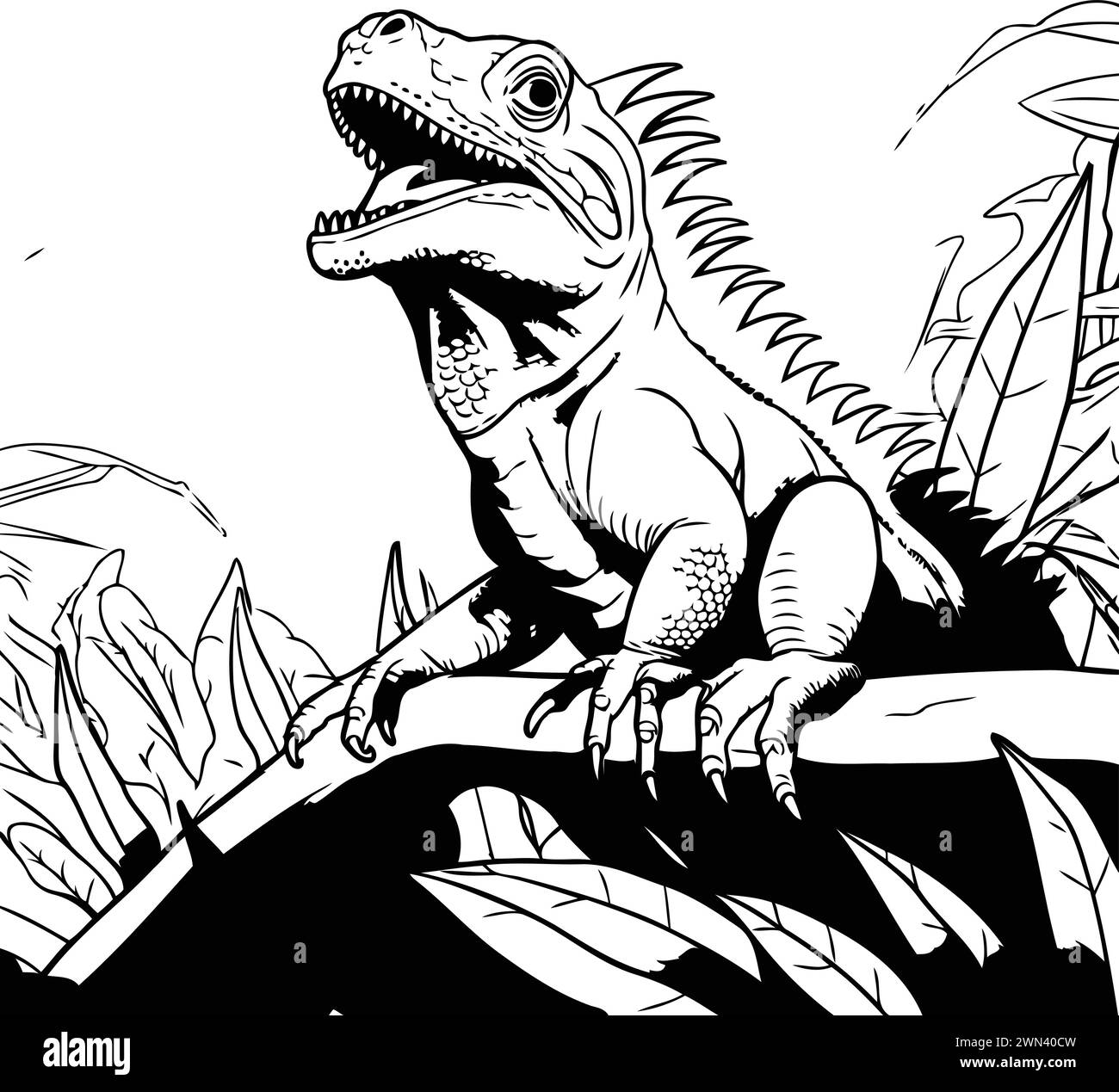Iguana Clipart Black And White