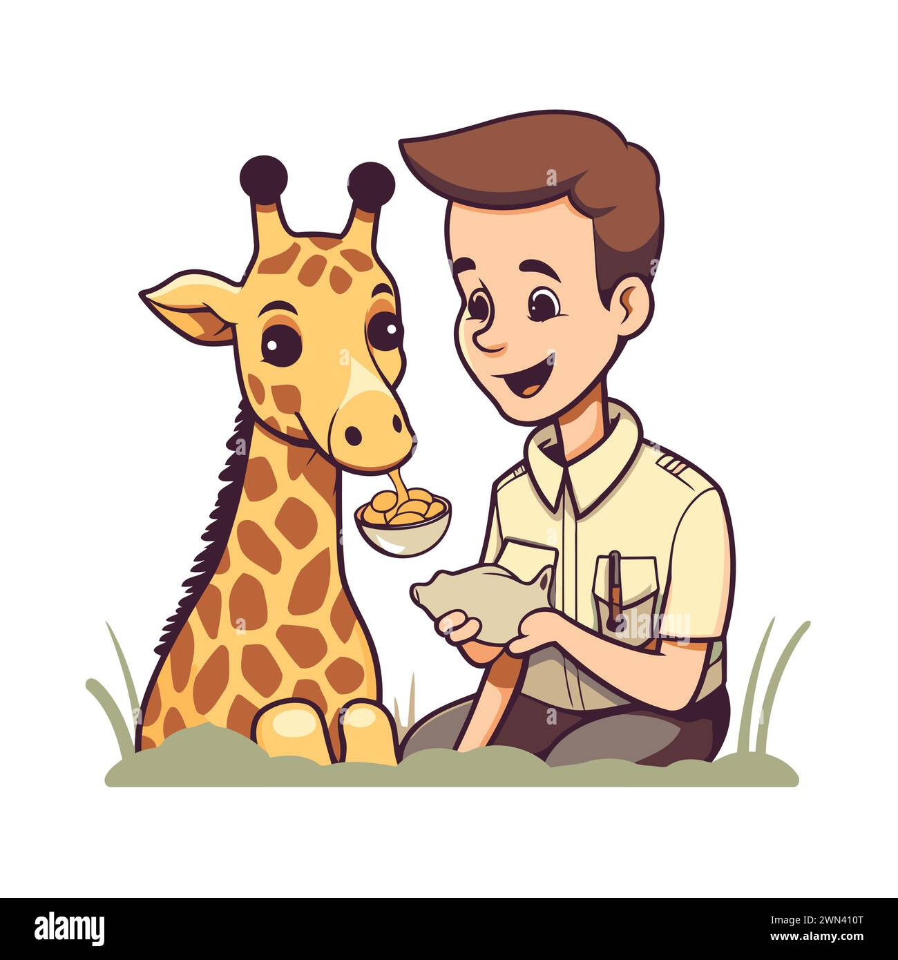 Baby giraffe man hi-res stock photography and images - Alamy