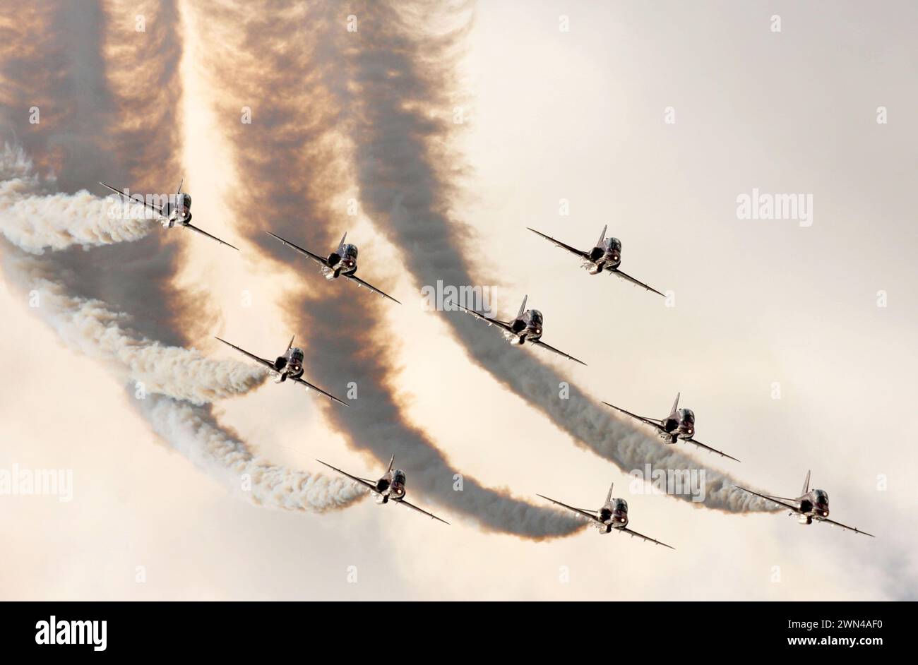 21/08/11..Undated file photo showing Red Arrows display.... Stock Photo