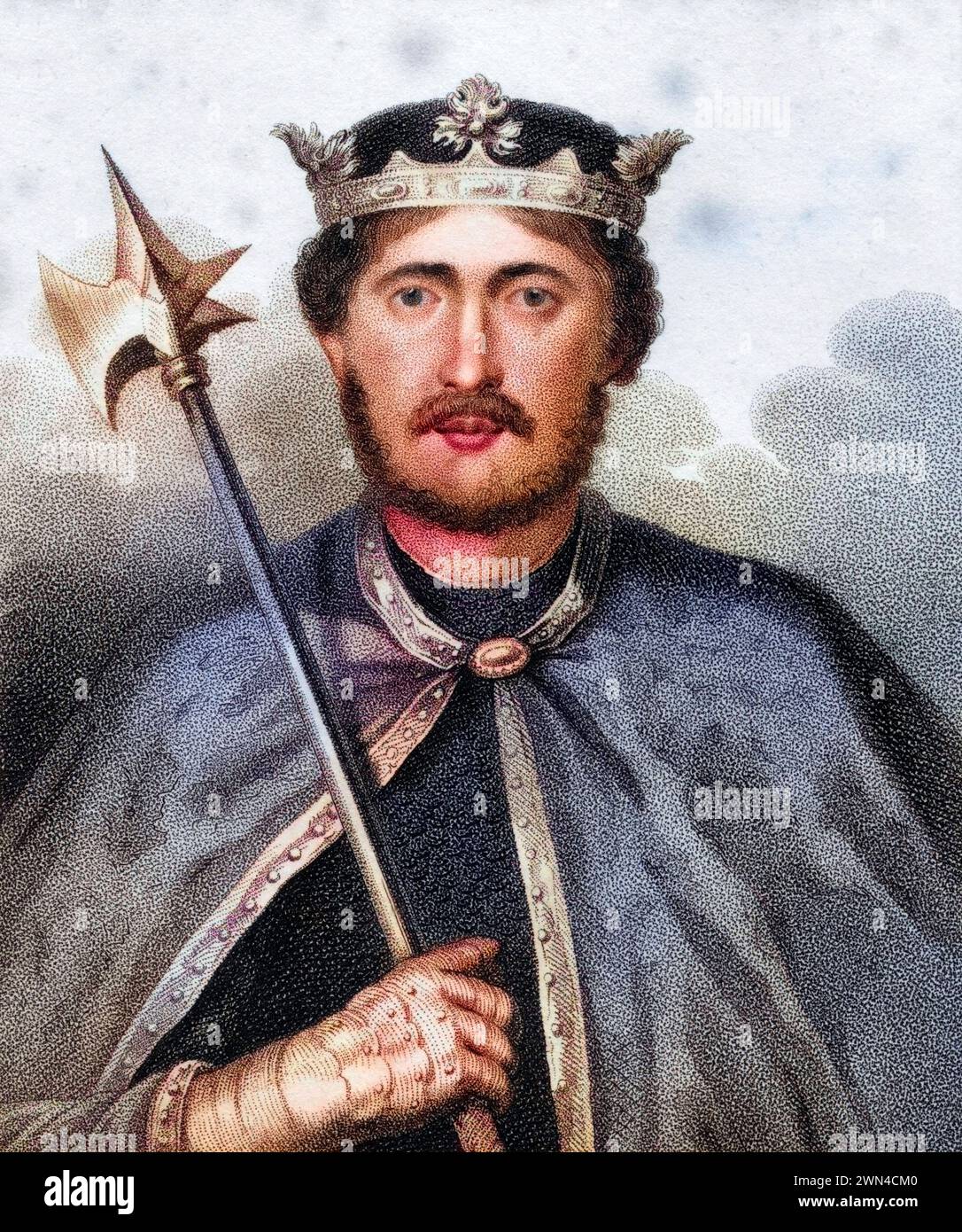 English monarch ruler black and white drawing illustration vertical hi ...