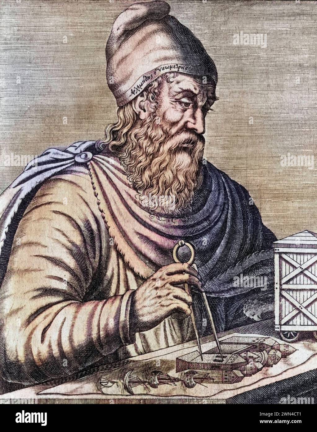 Archimedes von Syrakus, ca. 287 v. Chr. - ca. 212 v. Chr. Griechischer Mathematiker, Physiker und Ingenieur / Archimedes of Syracuse circa 287 BC- cir Stock Photo