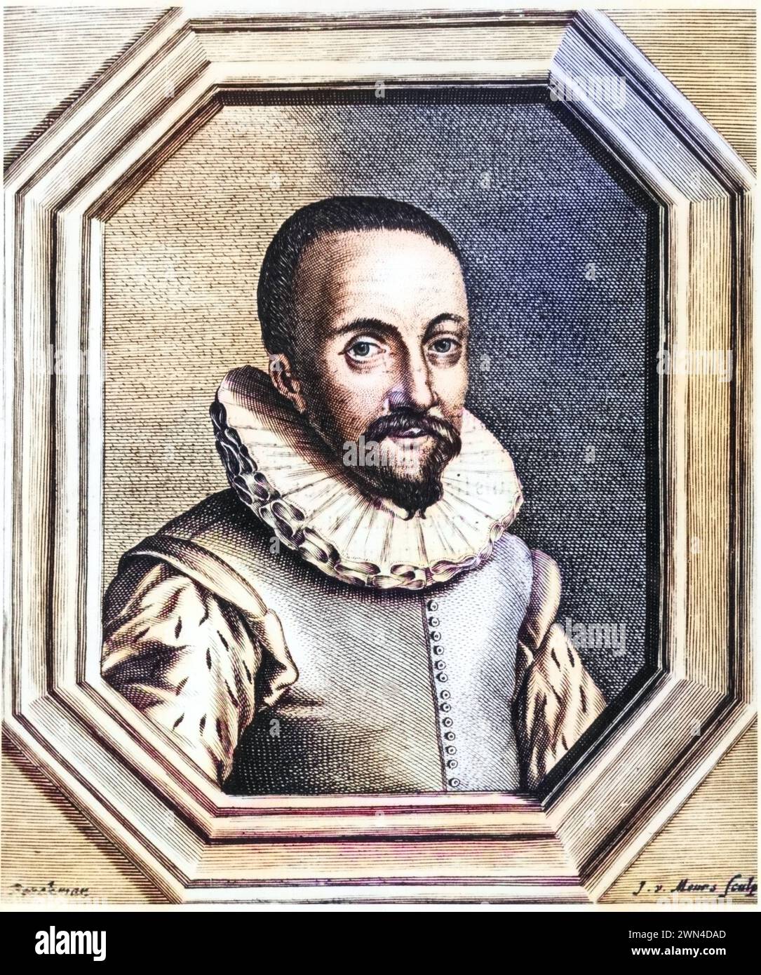 Hans Lippershey gest. 1619 Niederländischer Optiker, dem die Entdeckung des Fernrohrs zugeschrieben wird / Hans Lippershey d1619 Dutch optician credit Stock Photo