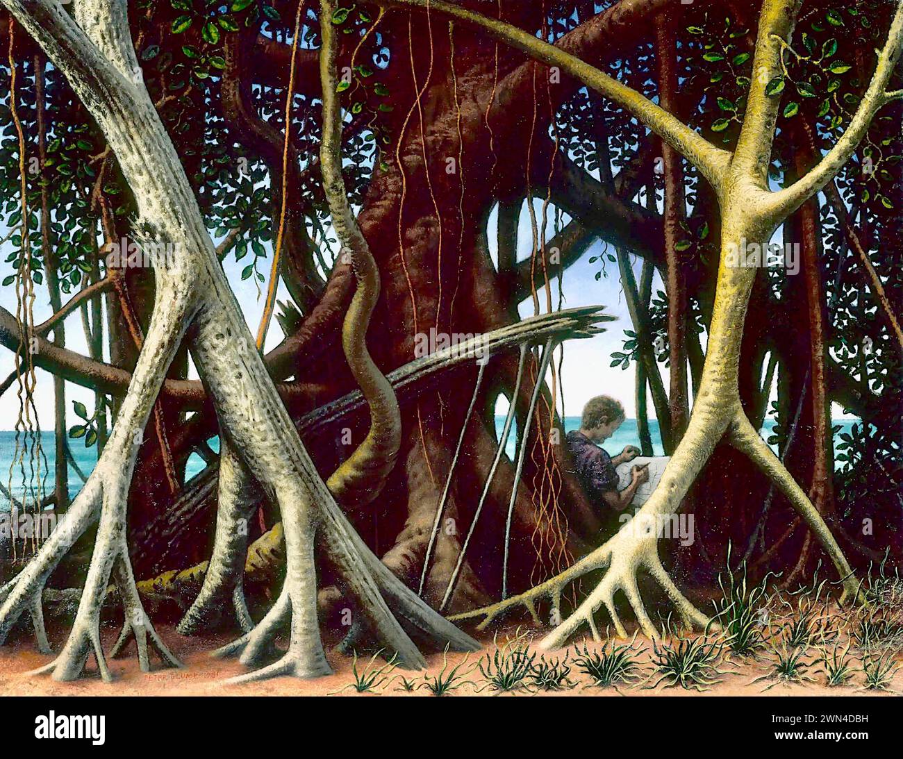 Peter Blume - Banyan Tree - 1961 Stock Photo
