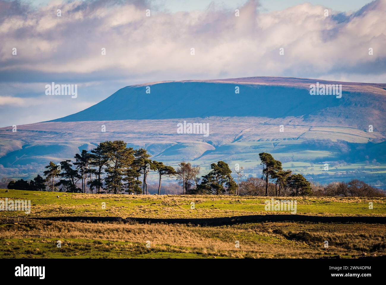 Clouds over Pendle Hill, Clitheroe, Lancashire. Stock Photo