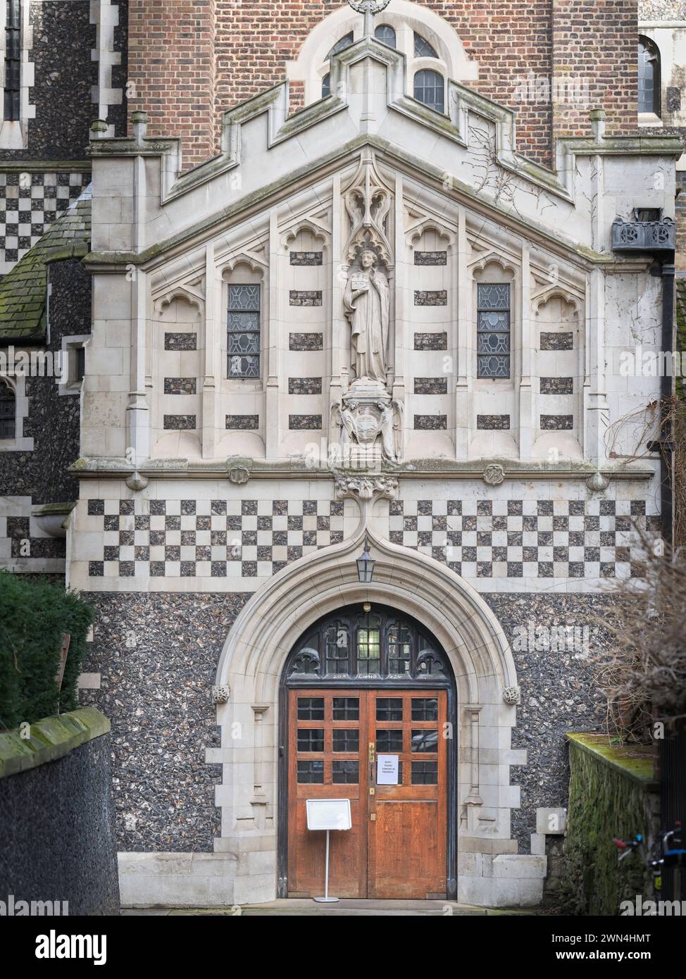 Entrance to St Bartholomew the Great (Barts the Great) church, London, England. Stock Photo