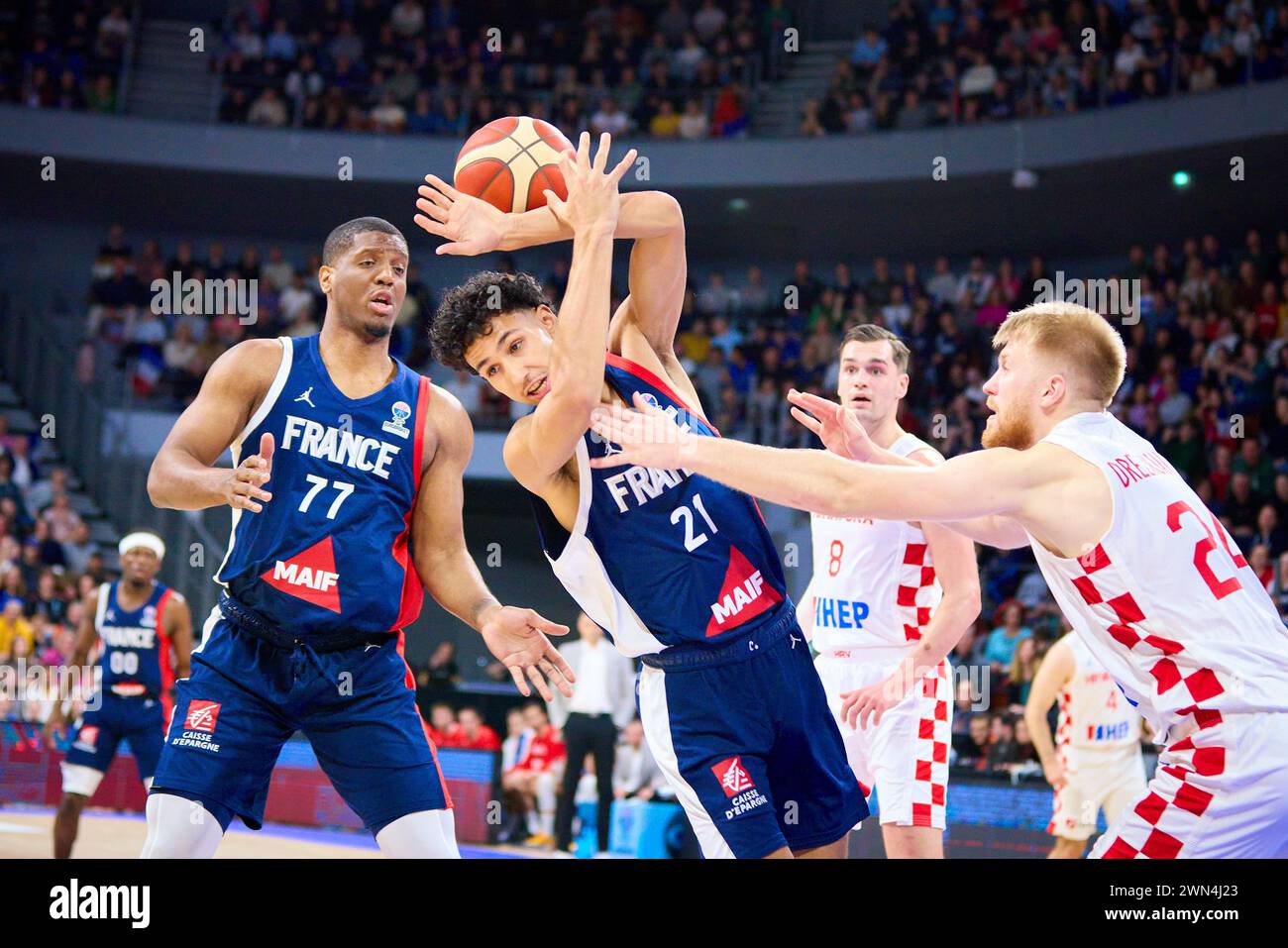 Brest, France. 23rd Feb, 2025. Zaccharie RISACHER (21) of France during