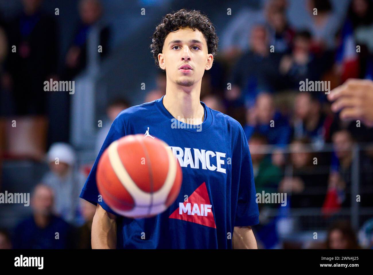 Brest, France. 23rd Feb, 2025. Zaccharie RISACHER (21) of France during
