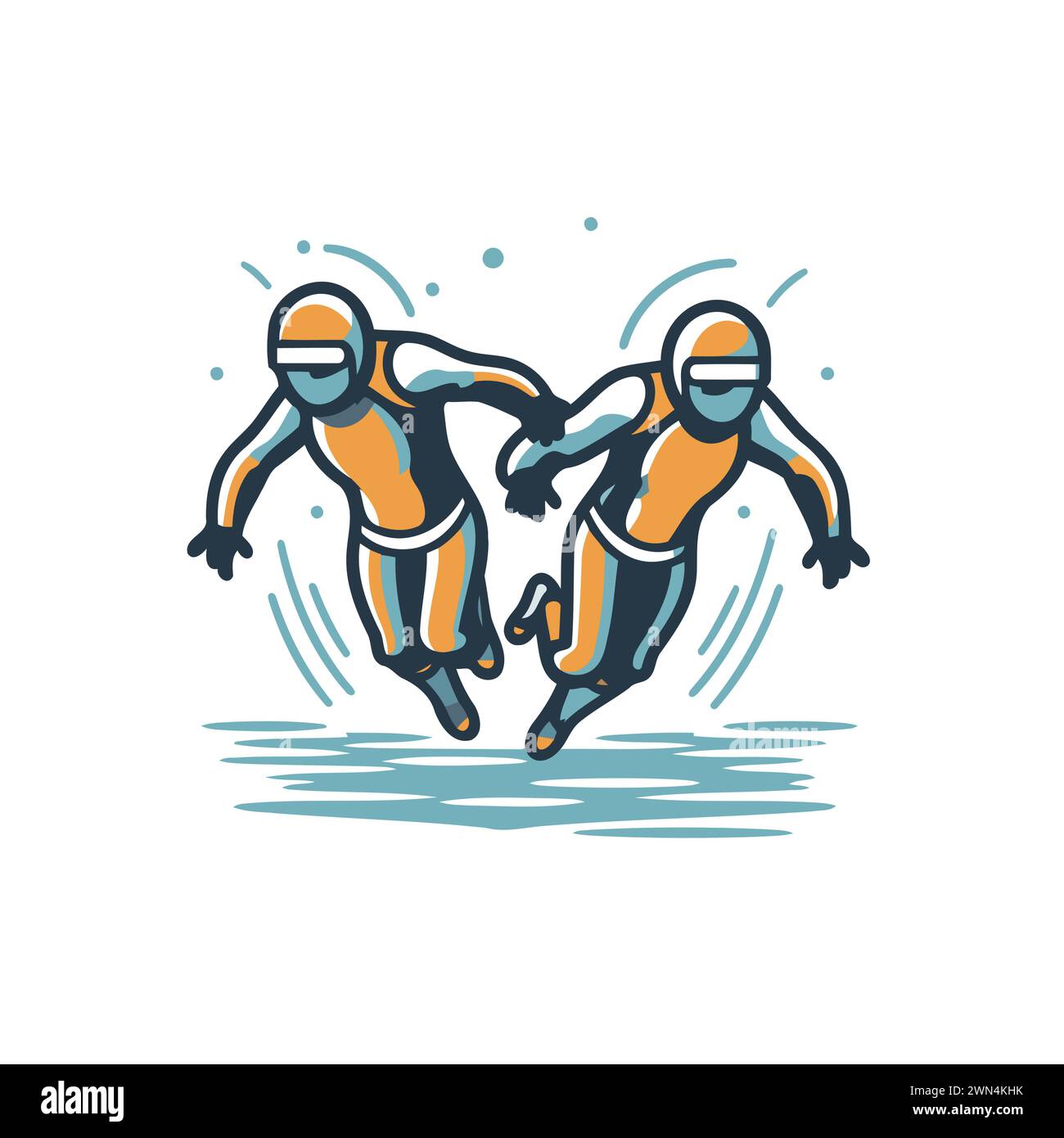 Speed skating. speed skating. freestyle sport vector logo or icon Stock