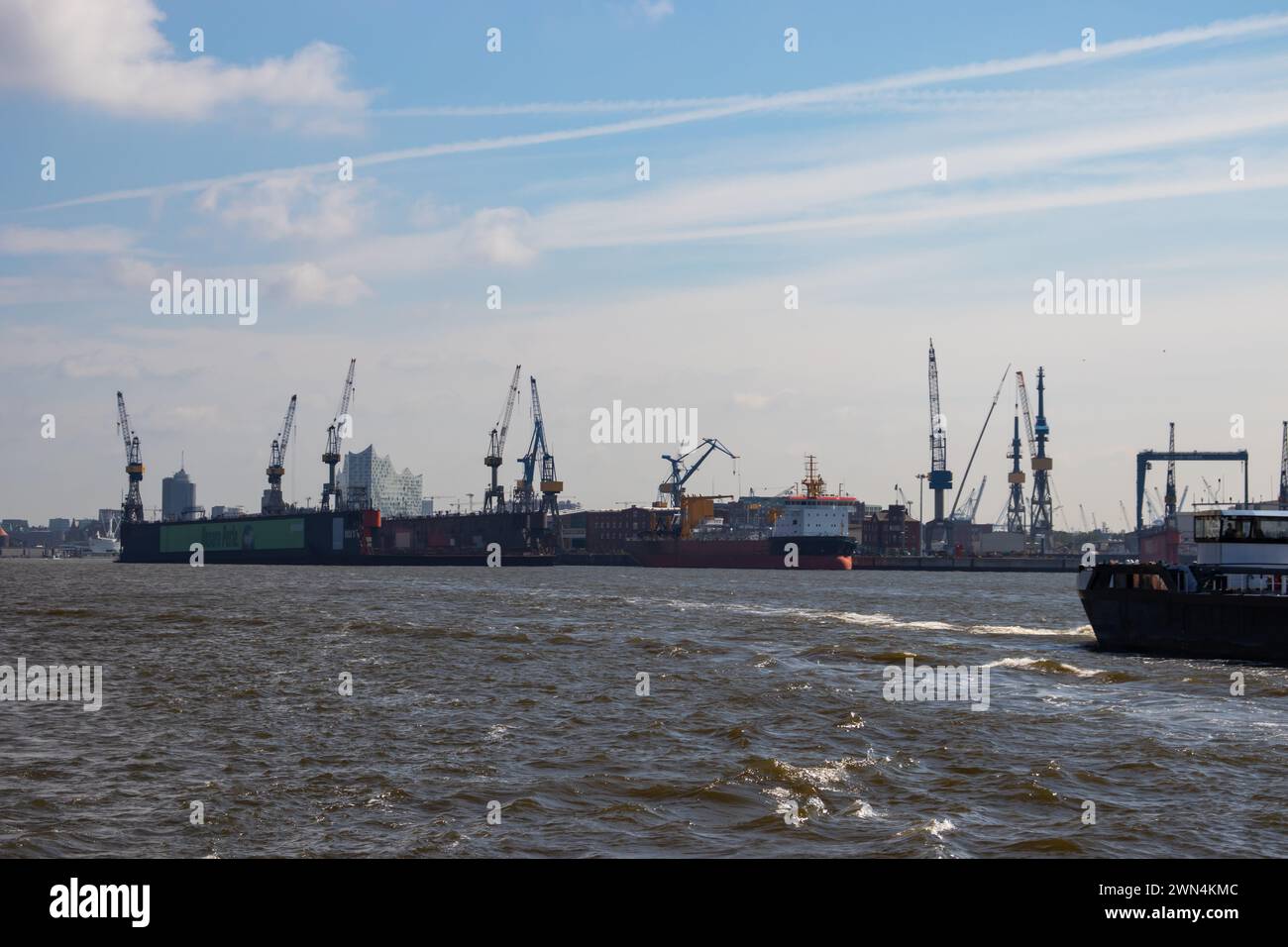 HHLA Container Terminal Eurogate at Burchardkai in Hamburg. Port of ...