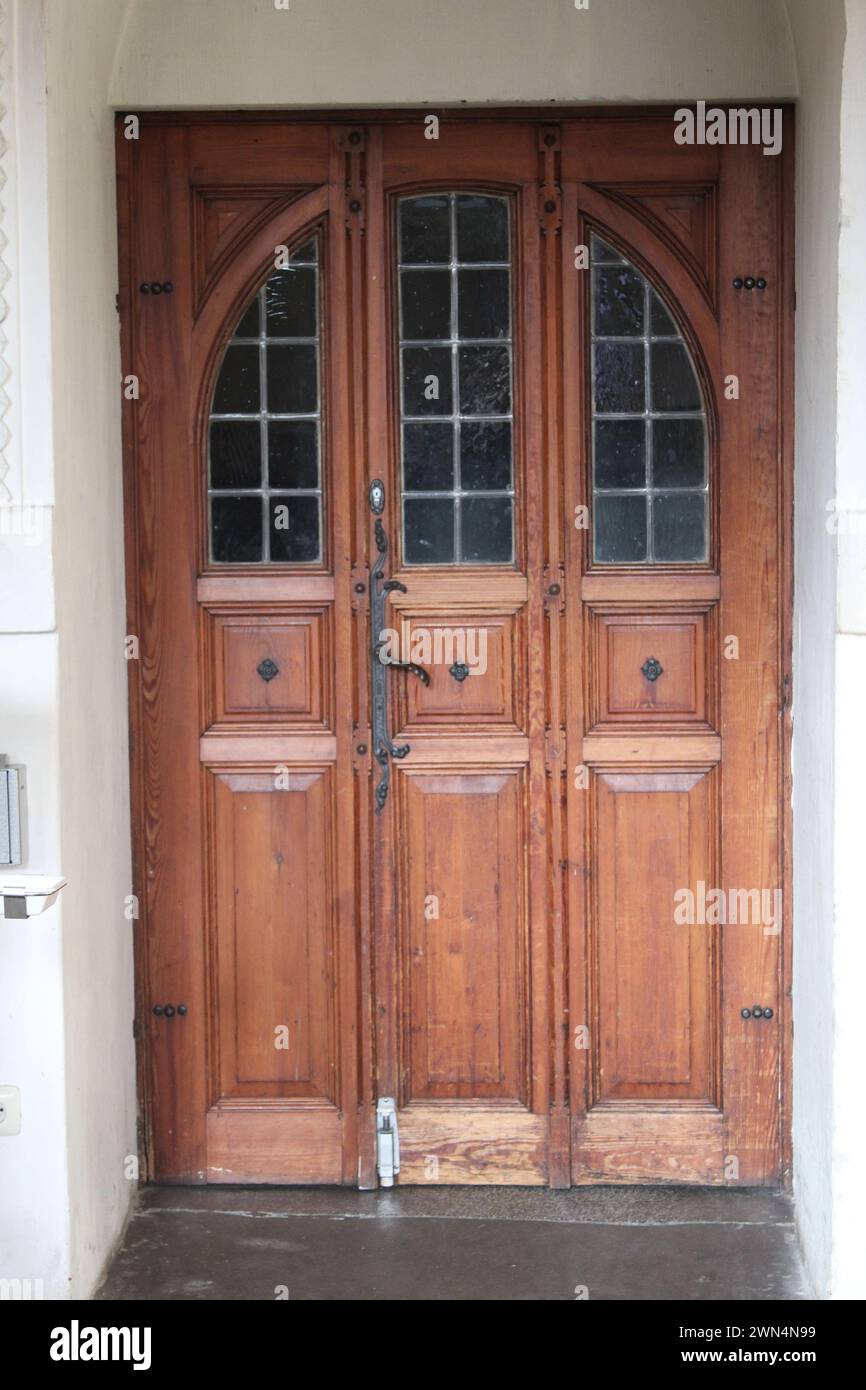 wooden front door Stock Photo