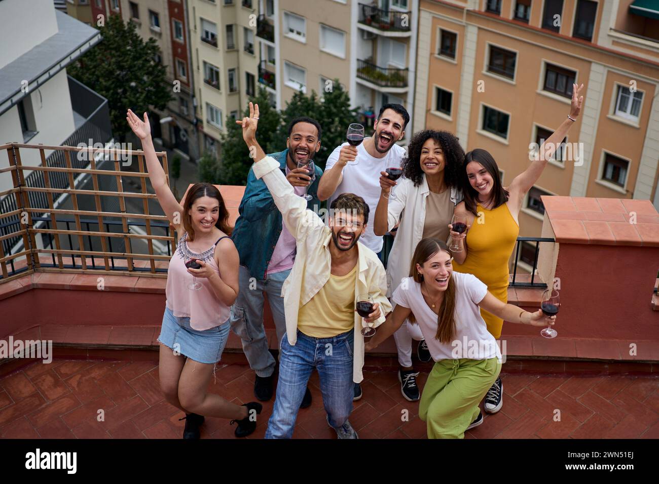 Group people posing in hi-res stock photography and images - Alamy