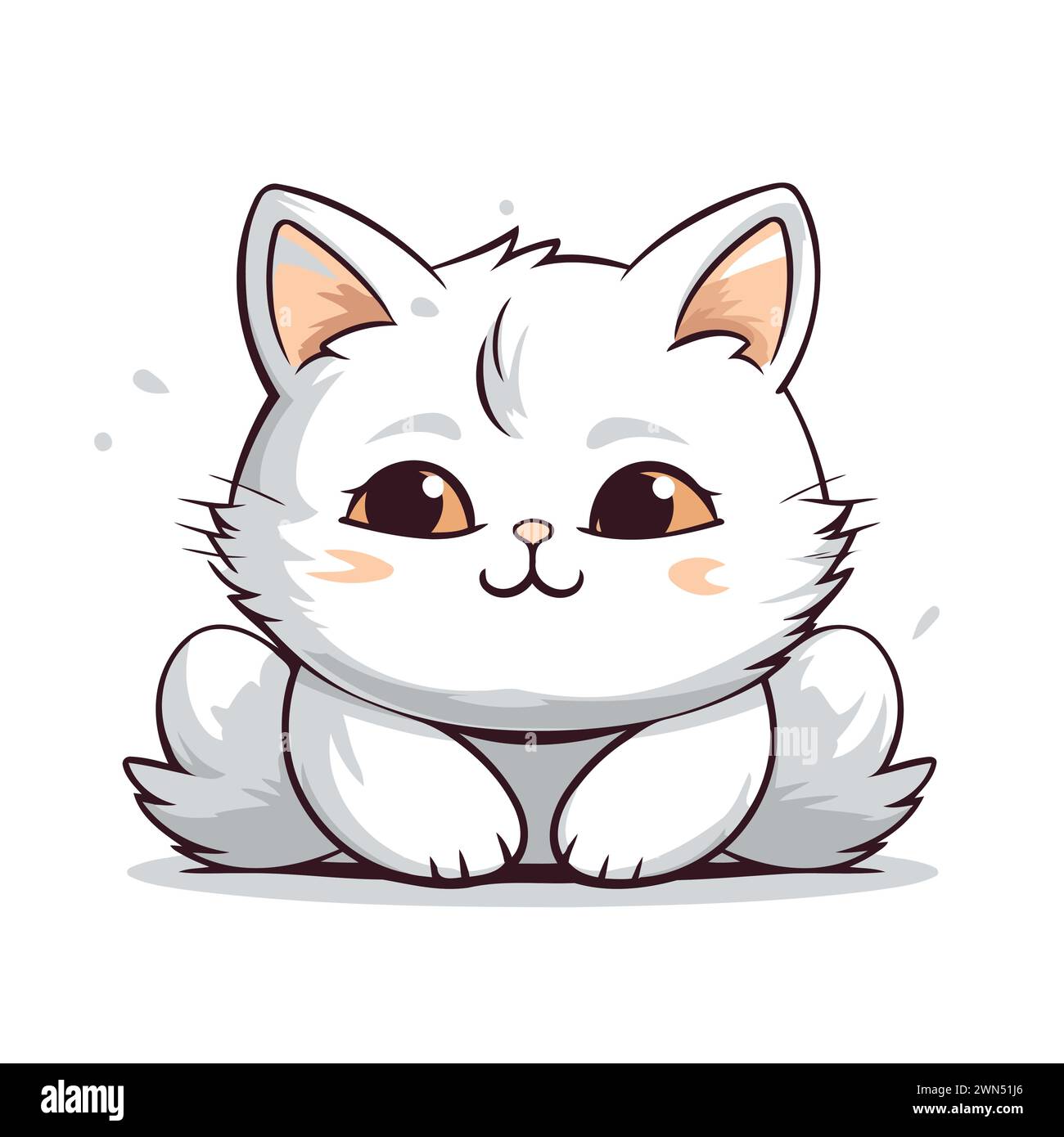 Cute cartoon cat. Vector illustration isolated on a white background ...