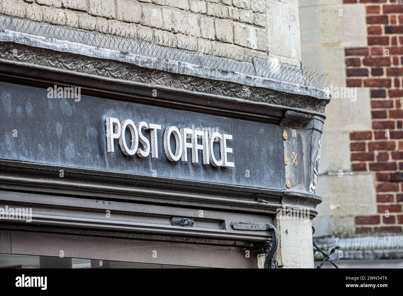 Local branch post office Royal Mail sign Stock Photo