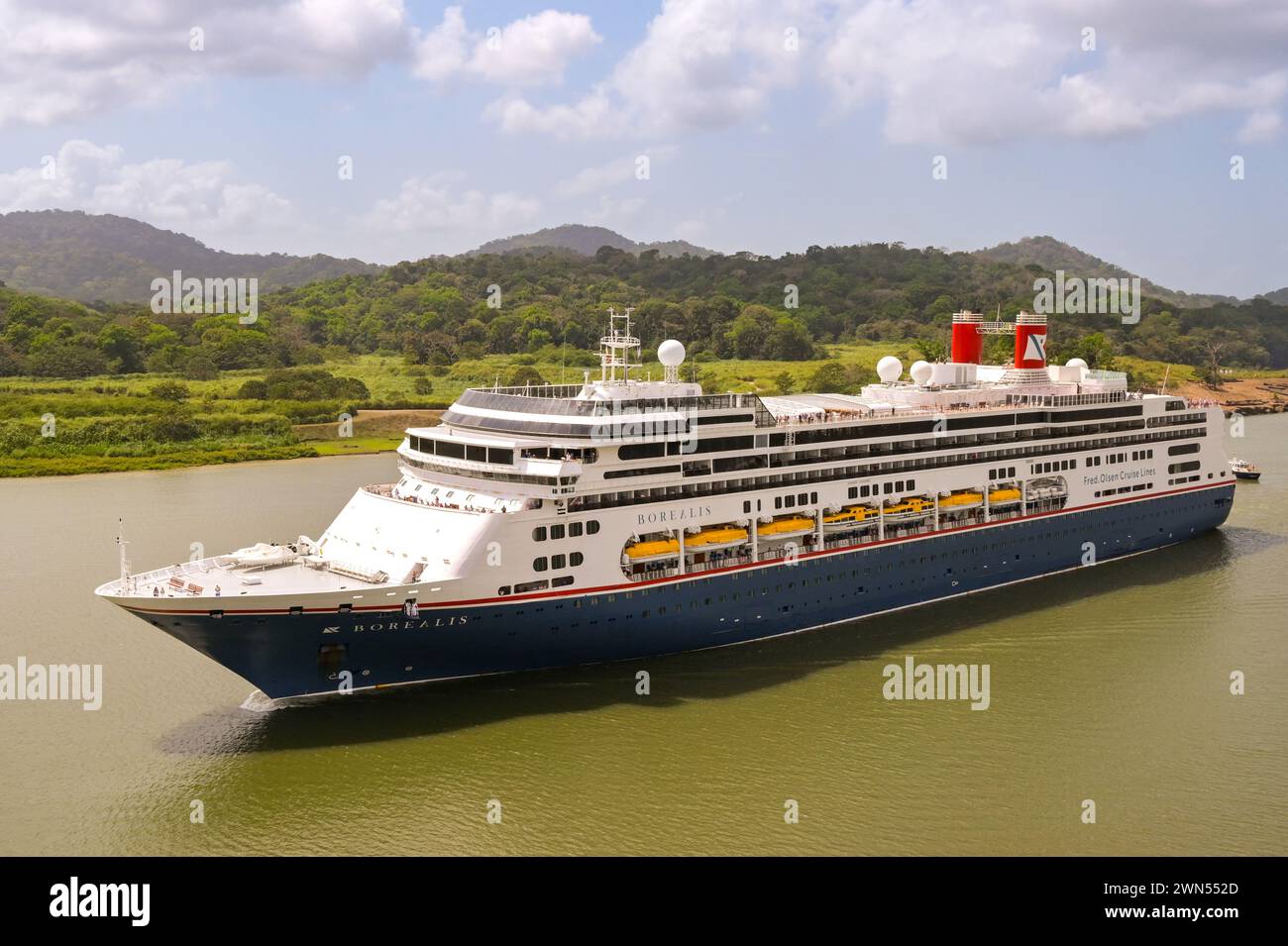 Panama Canal, Panama 23 January 2024 Cruise ship Borealis sailing the Panama Canal. The ship