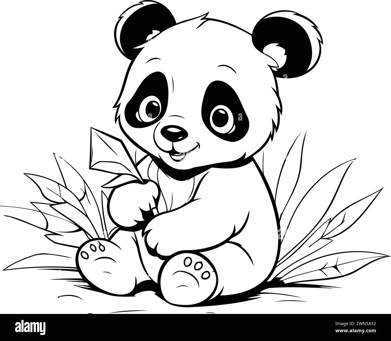 Cartoon panda Black and White Stock Photos & Images - Alamy
